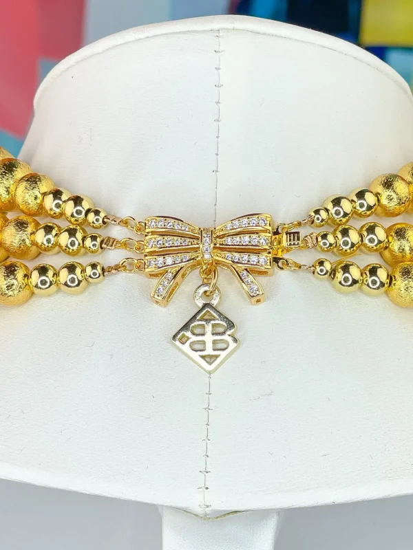 3 Strand Pink Beaded Brianna Necklace-Brianna Cannon Outlet