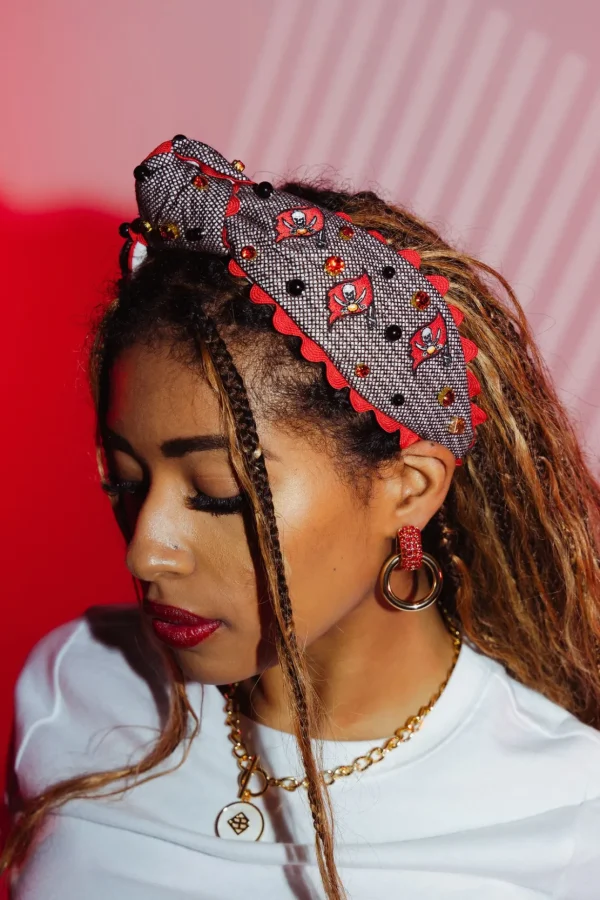 Tampa Bay Buccaneers Adult Cross Stitch Headband-Brianna Cannon Clearance