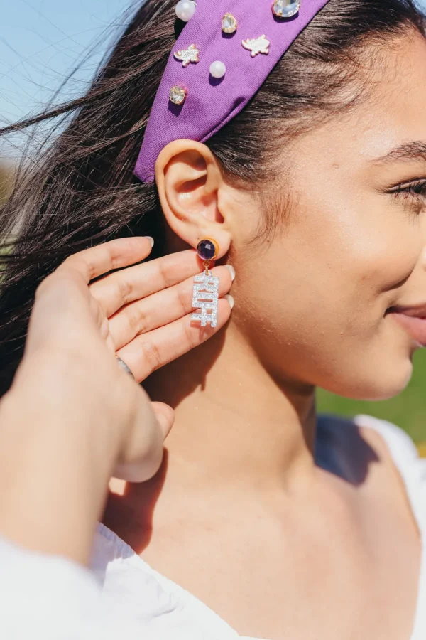 TCU Mini Silver Glitter RIFF RAM Earrings-Brianna Cannon Hot