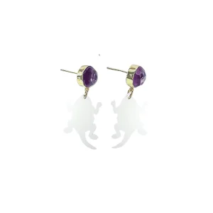 TCU Mini White TCU Horned Frog Earrings-Brianna Cannon Fashion
