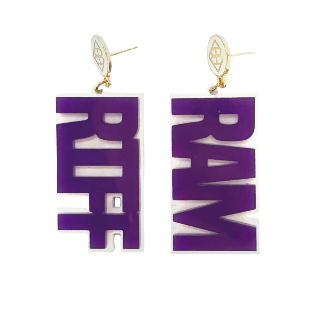 tcu_purple_and_white_riff_0-1.webp TCU Purple and White RIFF RAM Earrings-Brianna Cannon Fashion