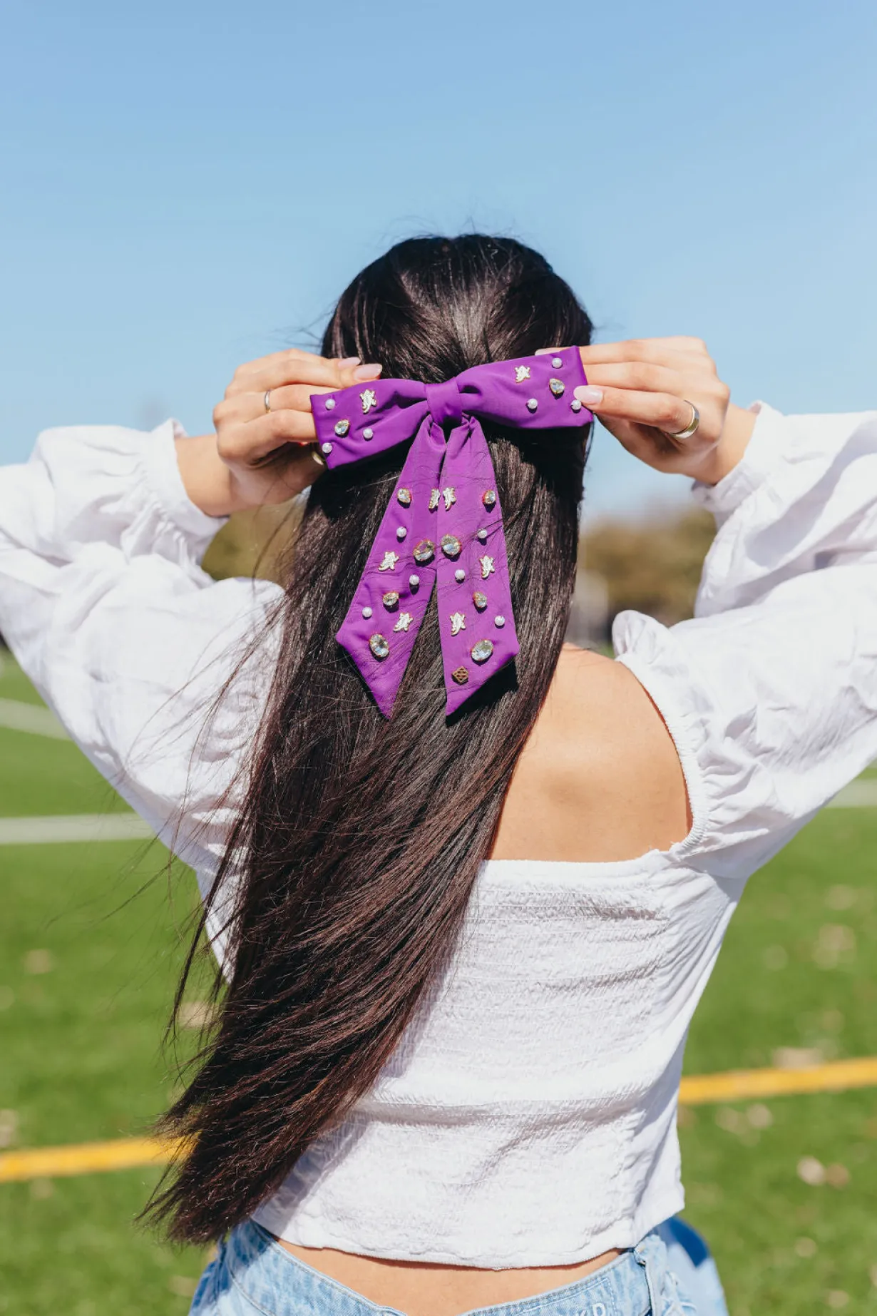 tcu_purple_bow_barrette_2.webp TCU Purple Bow Barrette-Brianna Cannon Fashion