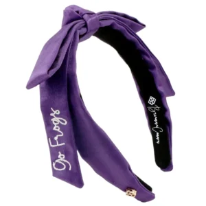 TCU Purple Thin Embroidered Ribbon Bow Headband-Brianna Cannon Discount