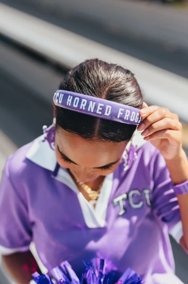 TCU Purple Thin Embroidered Headband-Brianna Cannon Online