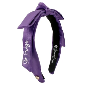 TCU Purple Thin Embroidered Ribbon Bow Headband-Brianna Cannon Discount