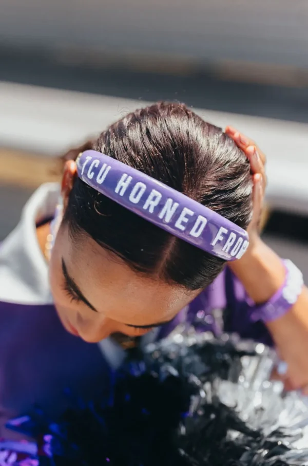 TCU Purple Thin Embroidered Headband-Brianna Cannon Online