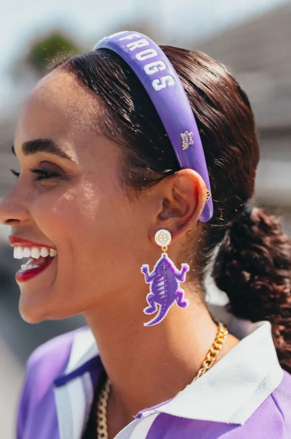 TCU Purple Thin Embroidered Headband-Brianna Cannon Online