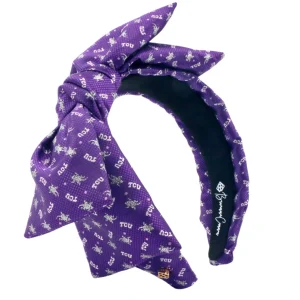 TCU Purple Woven Side Bow Headband-Brianna Cannon Clearance