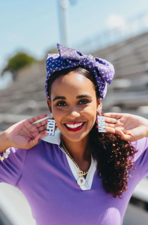 TCU Purple Woven Side Bow Headband-Brianna Cannon Clearance