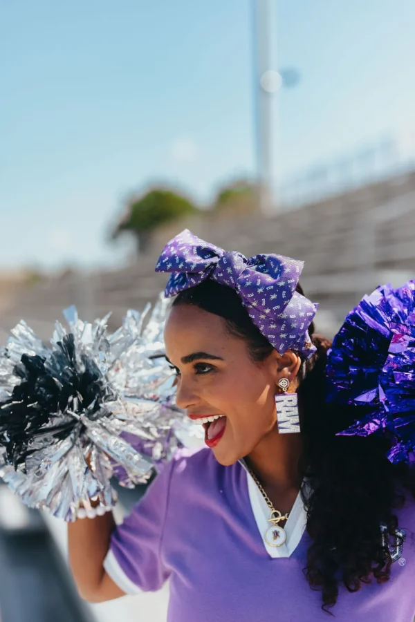 TCU Purple Woven Side Bow Headband-Brianna Cannon Clearance