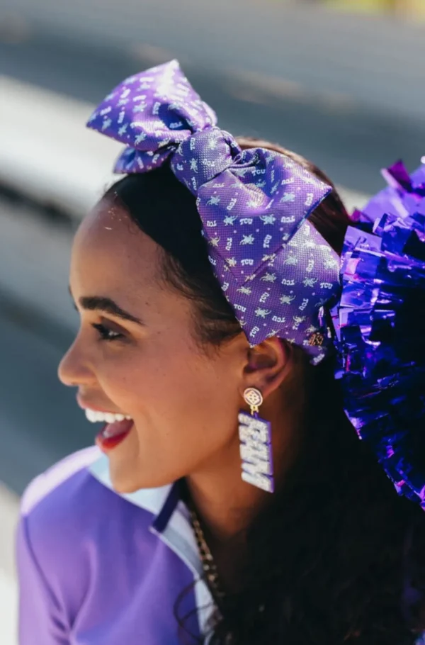 TCU Purple Woven Side Bow Headband-Brianna Cannon Clearance