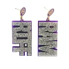 TCU Silver Glitter and Purple RIFF RAM Earrings-Brianna Cannon Clearance