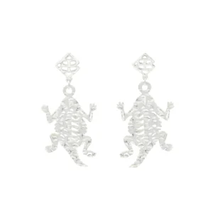 TCU Silver Horned Frog Earring with BC Logo-Brianna Cannon Sale
