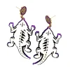 TCU White and Purple Horned Frog Earrings-Brianna Cannon Outlet