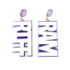 TCU White and Purple RIFF RAM Earrings-Brianna Cannon New