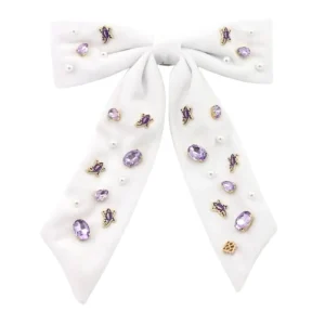 TCU White Bow Barrette-Brianna Cannon Online