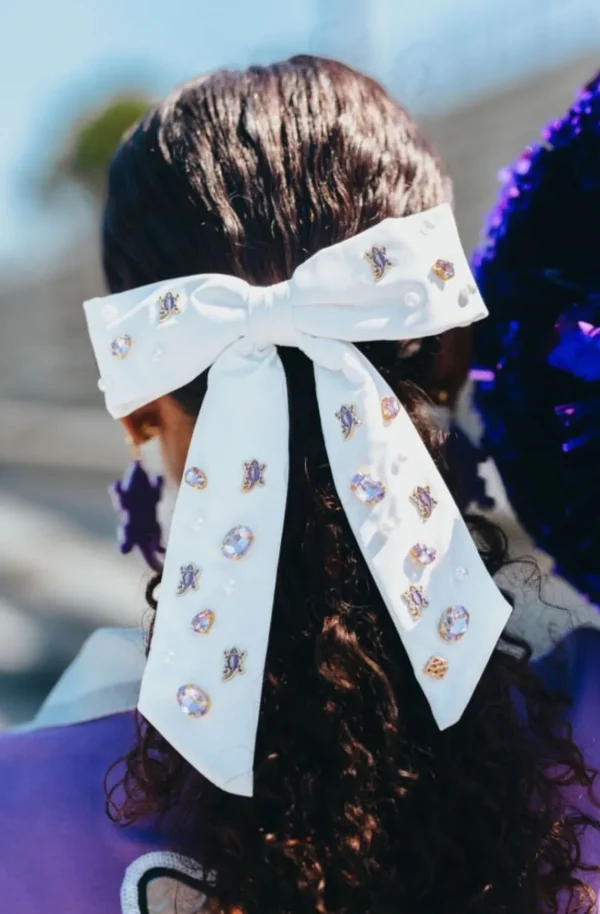TCU White Bow Barrette-Brianna Cannon Online