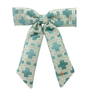 Teal Interlock Bow Barrette-Brianna Cannon New