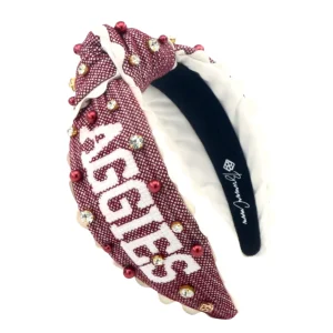 Texas A&M Adult Size GIG'EM AGGIES Cross Stitch Headband-Brianna Cannon Best