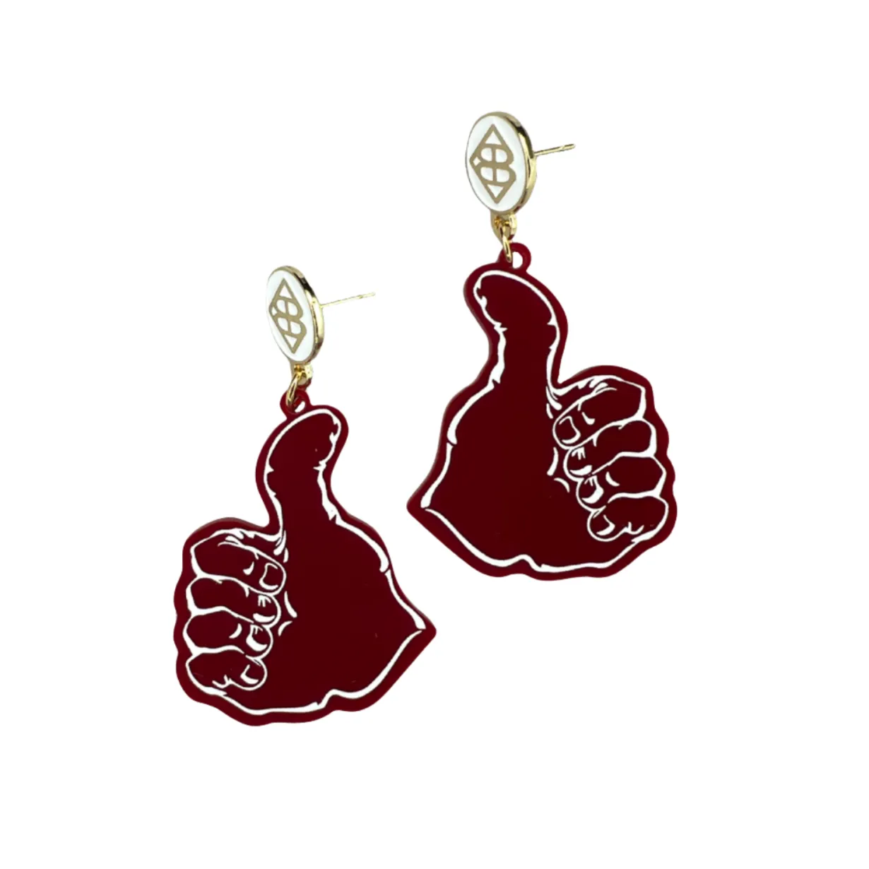 texas_am_gigem_thumbsup_e_0.webp Texas A&M Gig'Em Thumbs-Up Earrings-Brianna Cannon Hot