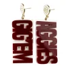 Texas A&M Maroon & White GIG'EM AGGIES Earrings-Brianna Cannon New