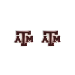 Texas A&M Maroon & White Logo Studs-Brianna Cannon Clearance