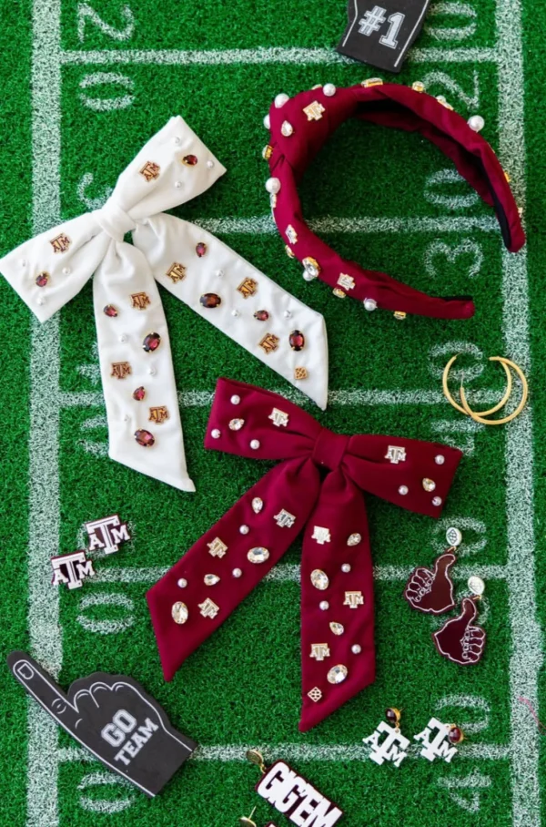 Texas A&M Maroon Bow Barrette-Brianna Cannon Online