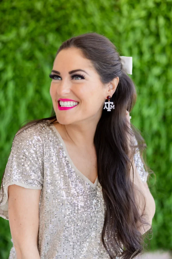 Texas A&M Mini White A&M Earrings-Brianna Cannon Discount