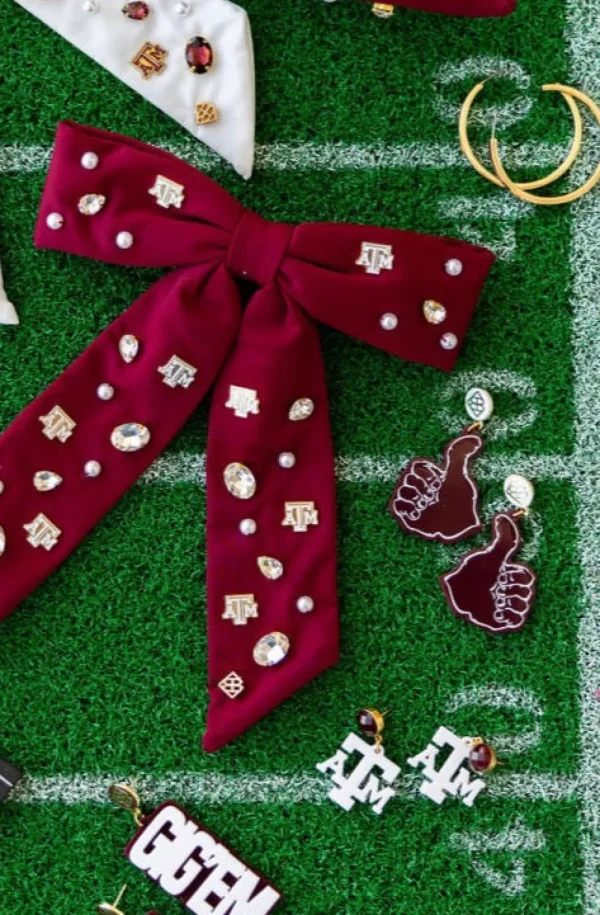 Texas A&M Mini White A&M Earrings-Brianna Cannon Discount