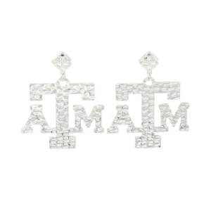 Texas A&M Silver Logo Earring with BC Logo-Brianna Cannon Best