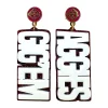 Texas A&M White and Maroon Glitter GIG'EM AGGIES Earrings-Brianna Cannon Fashion