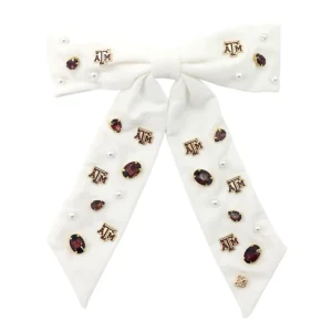 Texas A&M White Bow Barrette-Brianna Cannon Online