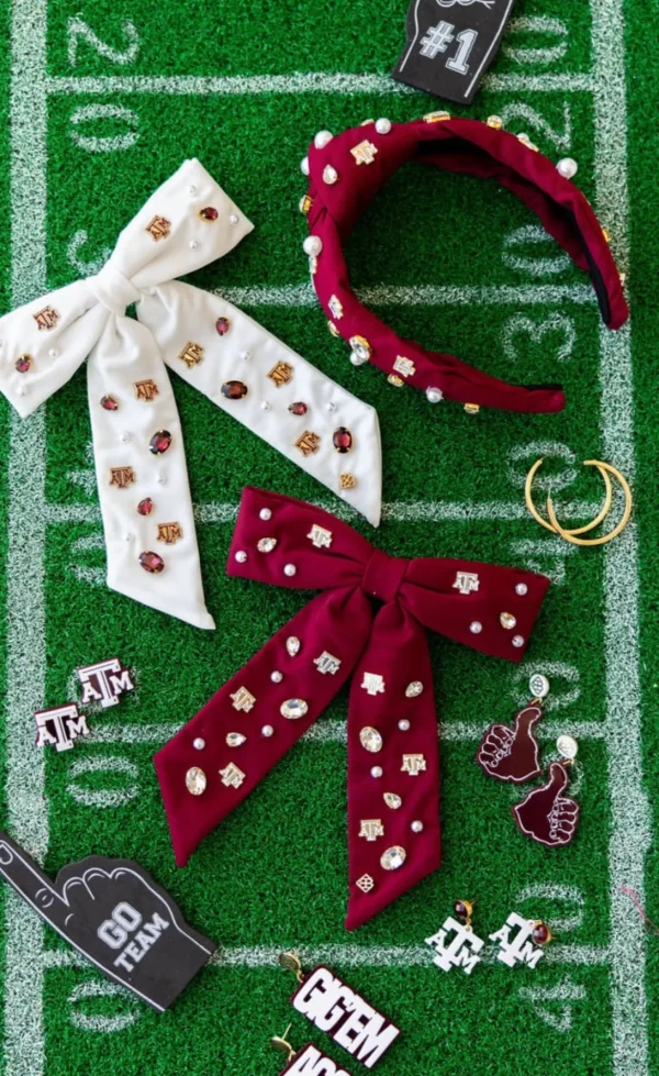 Texas A&M White Bow Barrette-Brianna Cannon Online