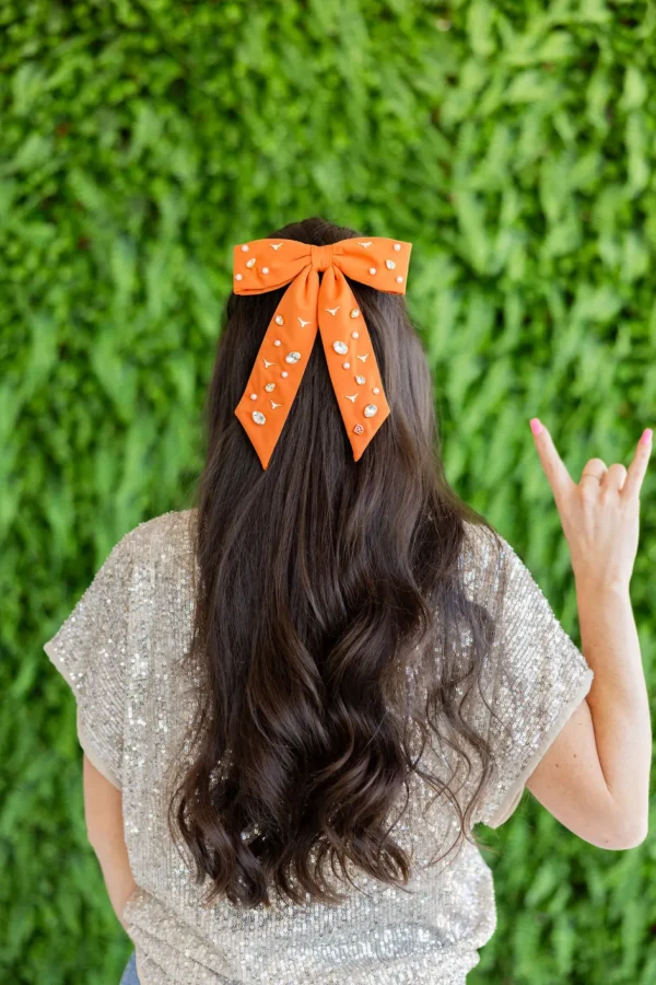 Texas Burnt Orange Bow Barrette-Brianna Cannon Fashion