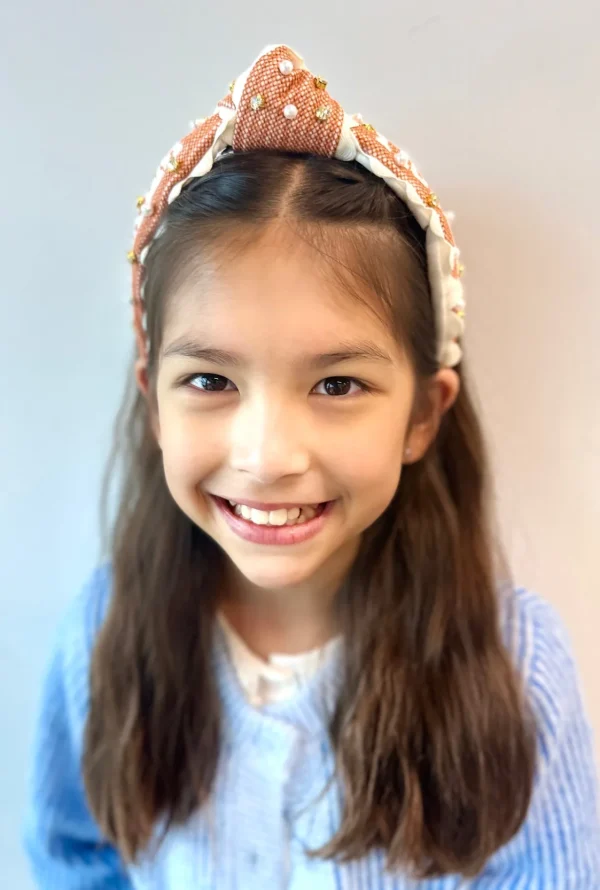 Texas Child Size HOOK'EM HORNS Cross Stitch Headband-Brianna Cannon Best