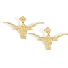 Texas Gold Longhorn Earring with BC Logo-Brianna Cannon Hot