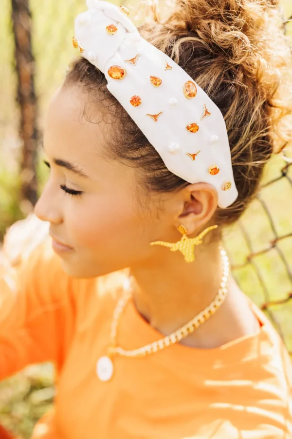 Texas Gold Longhorn Earring with BC Logo-Brianna Cannon Hot