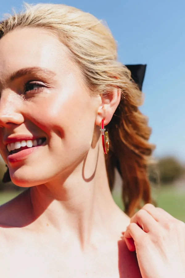 Texas Tech Logo Hoop Earrings-Brianna Cannon Online