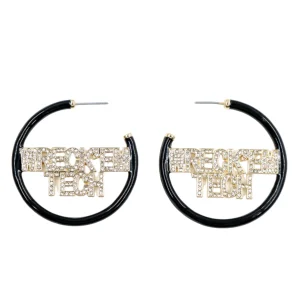 Texas Tech WRECK'EM Black Pavé Hoop Earrings-Brianna Cannon Sale