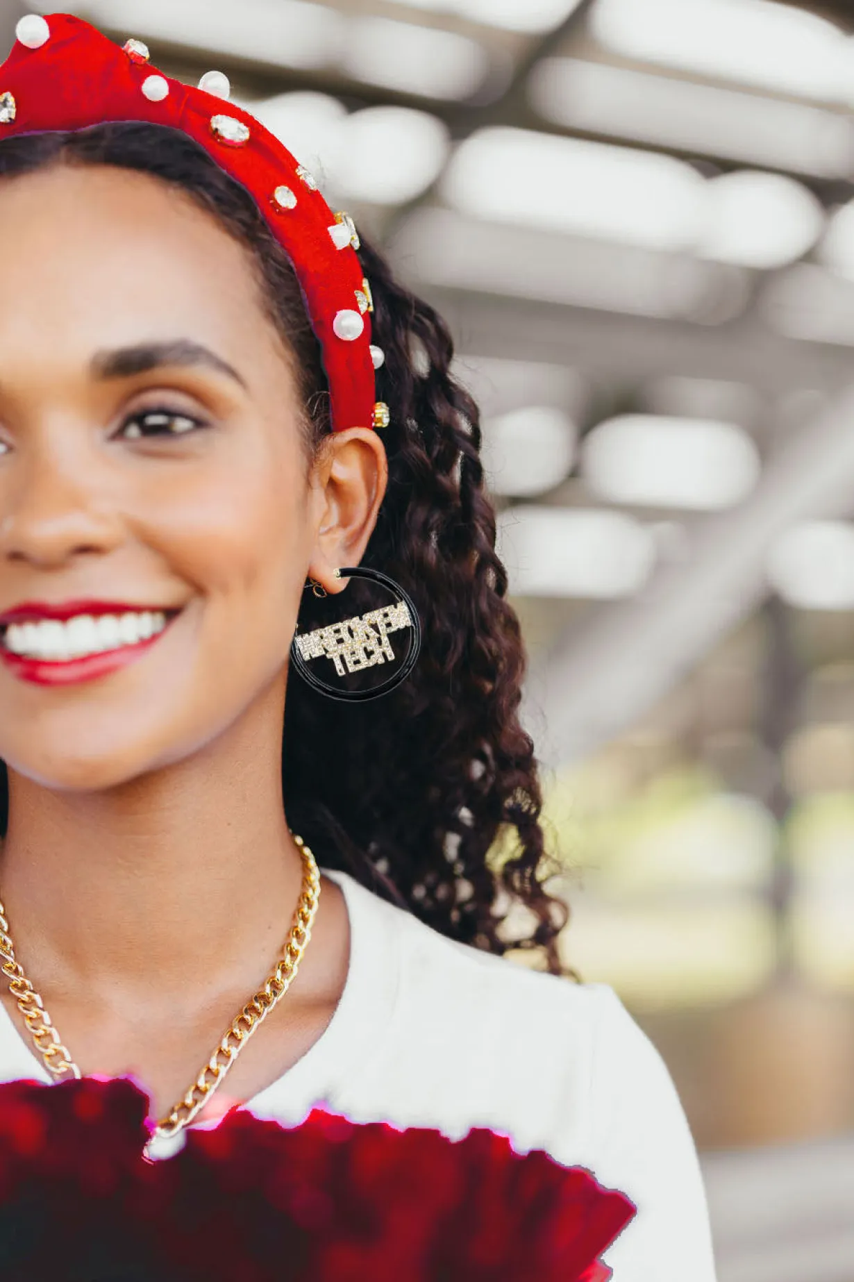 texas_tech_wreckem_black__1.webp Texas Tech WRECK'EM Black Pavé Hoop Earrings-Brianna Cannon Sale