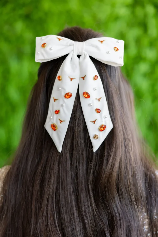 Texas White Bow Barrette-Brianna Cannon Sale