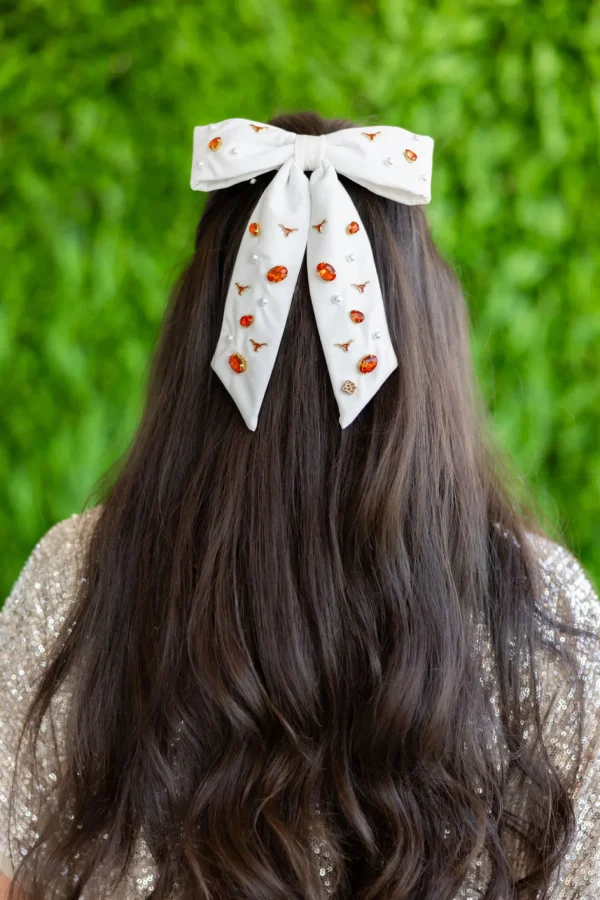 Texas White Bow Barrette-Brianna Cannon Sale