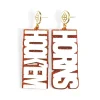 Texas White HOOK'EM HORNS Earrings-Brianna Cannon Clearance