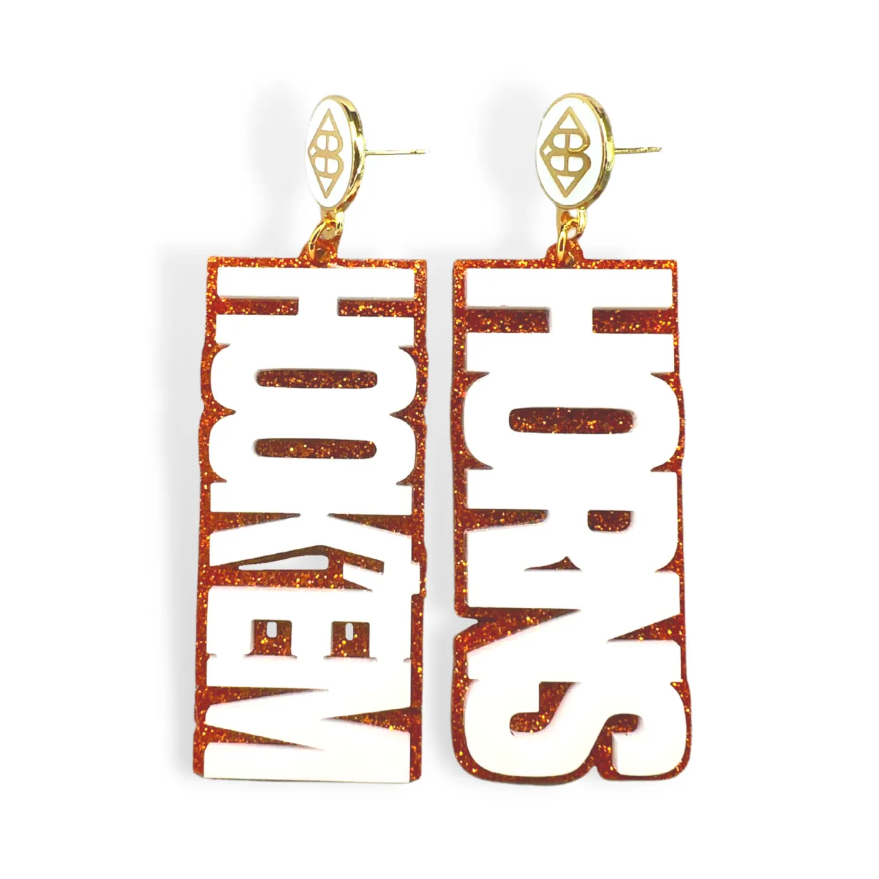 texas_white_hookem_horns__0.webp Texas White HOOK'EM HORNS Earrings-Brianna Cannon Clearance