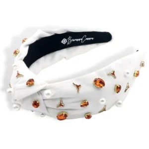 Texas White Logo Headband-Brianna Cannon Outlet