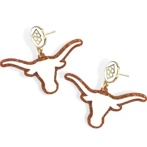 Texas White Longhorn Earrings-Brianna Cannon Fashion
