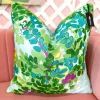 Thibaut Designer Pillow Cover - Central Park in Sky Blue with Green Cord-Brianna Cannon New