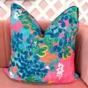 Thibaut Designer Pillow Cover - Central Park in Pink with Navy Cord-Brianna Cannon Outlet