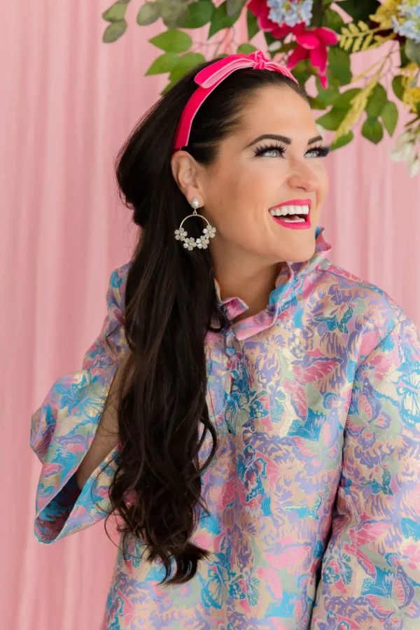 Thin Hot Pink Ribbon Bow Headband-Brianna Cannon Hot