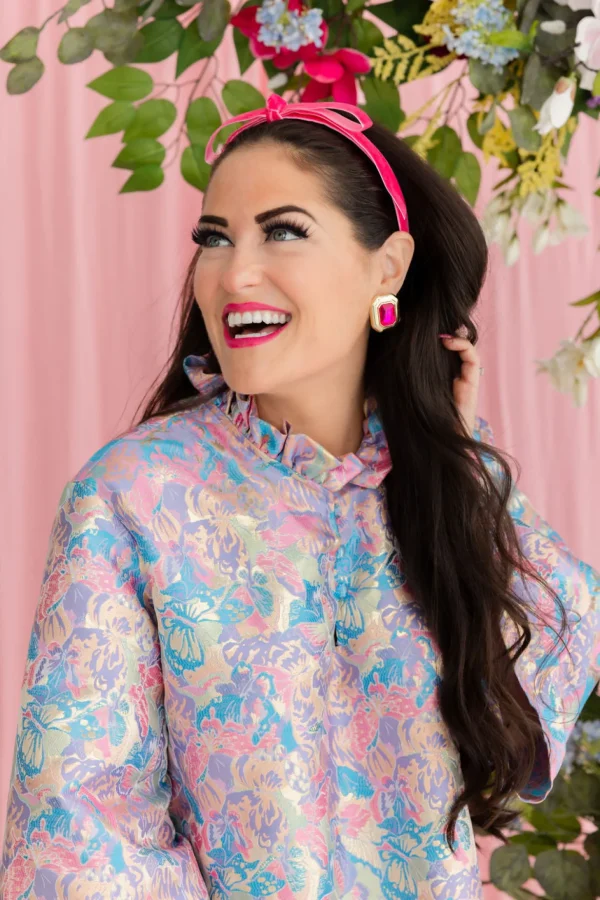 Thin Hot Pink Ribbon Bow Headband-Brianna Cannon Hot